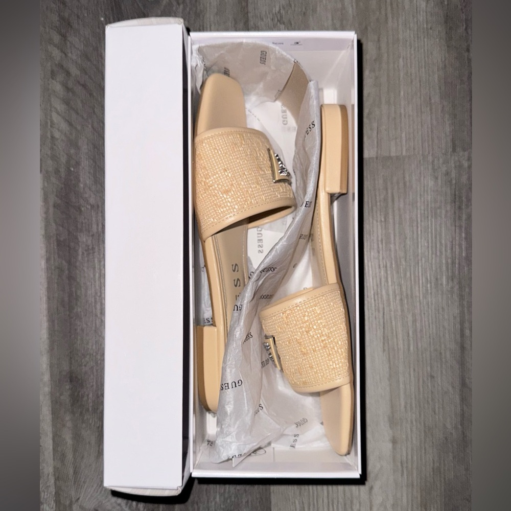 Guess Women's Beige Slide Sandals